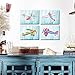Kreative Arts Canvas Set of 4 Ready to Hang Airplane Decor Propeller Engine Aircraft Wall Art Painting Picture Prints on Canvas Framed and Stretched for Kids Room Nursery Walls Decorations 12x16inchx4