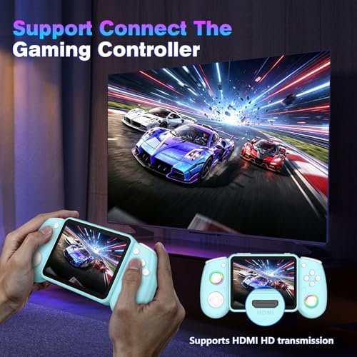 Image of RG43H Pro Retro Handheld Game Console, 4.3 Inch Retro Gaming Console with 4000mAh Battery, RK3562 Opensource Hand Held Games Console, EmuELEC&RGBOX Dual Systems Video Console, HDMI TV Output,Baby Blue