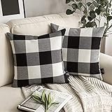 Phantoscope Pack of 2 Buffalo Check Plaid Throw Pillow Covers Cushion Case Farmhouse Square Throw...