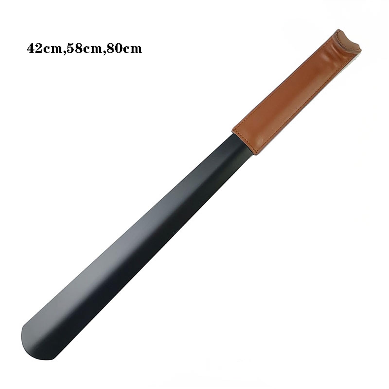 Calzador de metal y madera de mango largo, Calzadores de acero inoxidable fáciles de usar for hombres, personas mayores, mujeres y embarazadas.(Black,80cm)