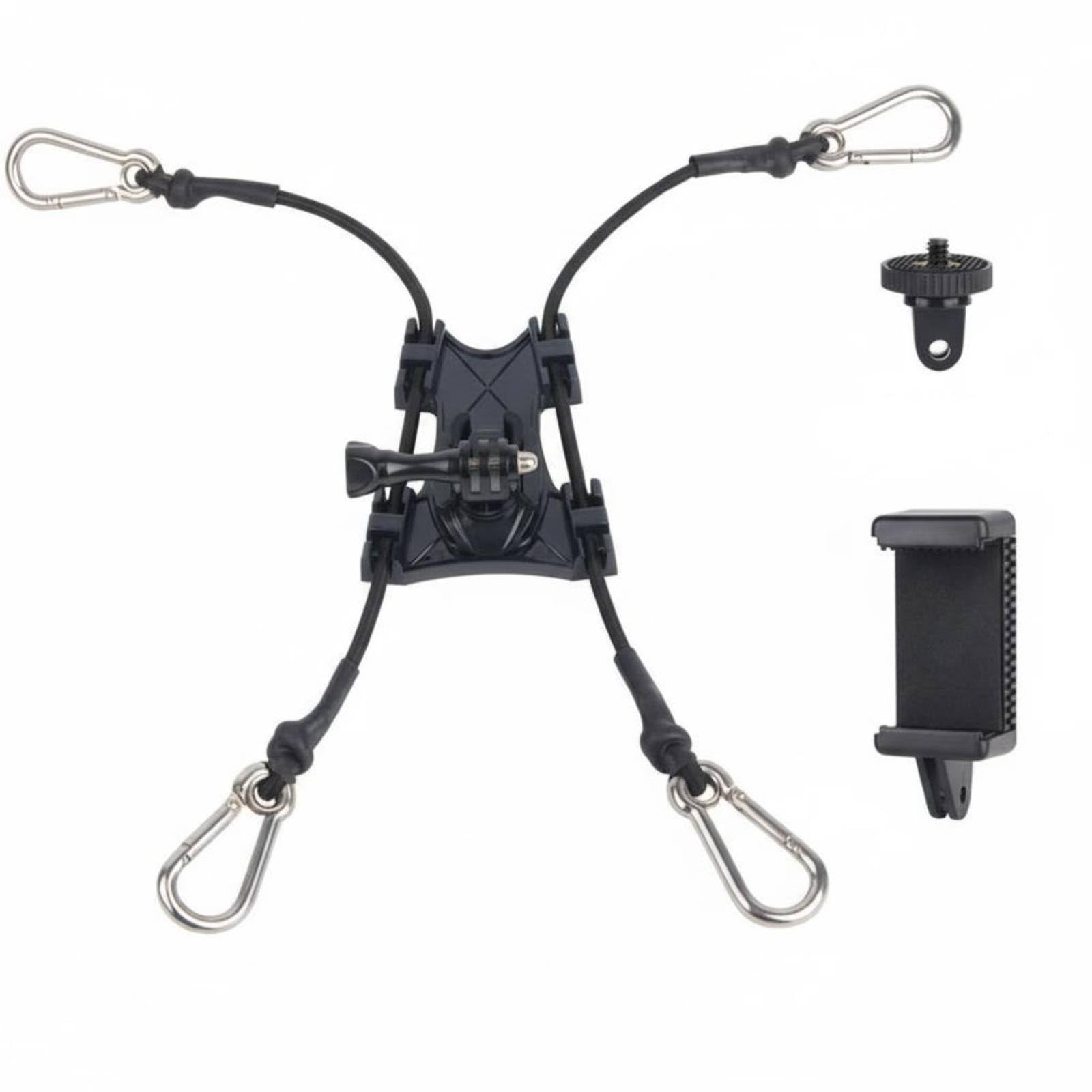 Staffa Elastica per Action Telefono con Base Girevole 360 Gradi E Regolazione Verticale Adatta per Sport Acquatici Kayak Paddleboard E Recinzioni, Upgraded Phone Clip