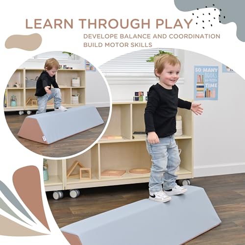 Image of Children's Factory Soft Balance Beam, Firm Foam Walking Beam, Build Coordination and Gross Motor Skills, Soothing Elements Colorway