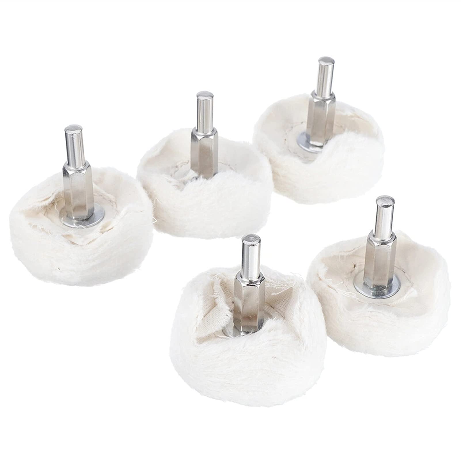Set Di Ruote per Lucidatura, Spazzola per Trapano con Ruota per Lucidatura a Cupola in Cotone con Gambo da 5 Pezzi da 6 Mm