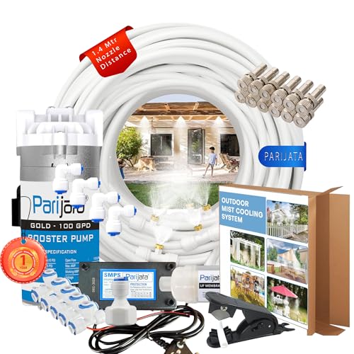 Image of Homenote by Parijata 15mtr DIY Fogger Setup with Motor for Home /Mist Cooling System for Home | Fogar /Fogger Kit for Dairy Farm, Poultry Farm & Animals | (Nozzle Distance 1.4mtr) | Extendable Warranty