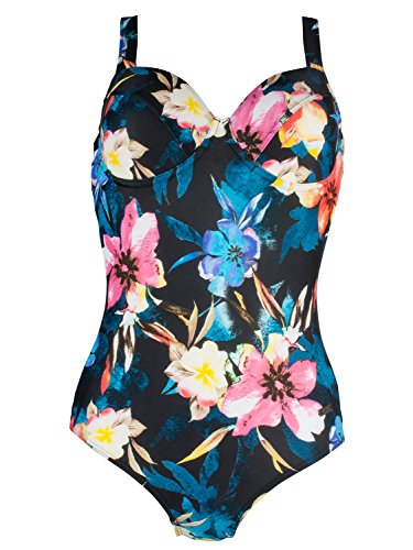 Preisvergleich Produktbild Naturana Badeanzug mit Bügel 73125, 40D, schwarz-blau-Himbeere