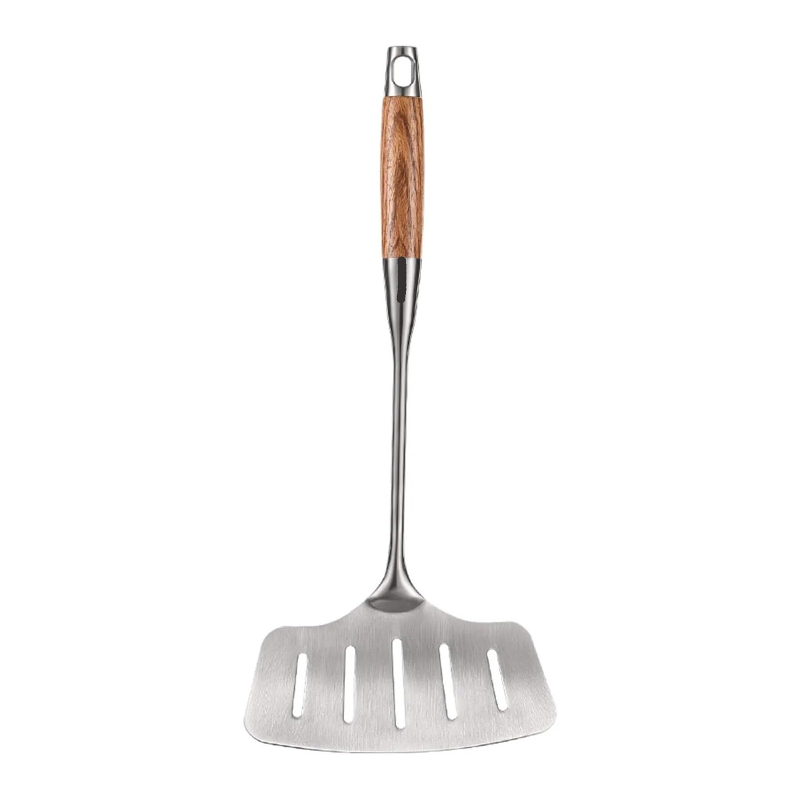 Generisch Edelstahl-Kochspatel, Massivholzgriff und Leckage-Design, Fischwender, Familie, Rührschaufel
