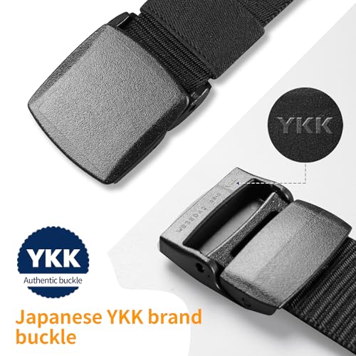 Men Belts, Adjustable Nylon Canvas Fabric Belt with YKK Buckle Plastic,No Metal Buckle,for Work Golf Travel2
