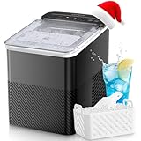 FOHERE Machine à Glaçons, 14Kg en 24h,9 Glaçons en 5 Minutes, 2 Tailles de Glaçons, Ma...