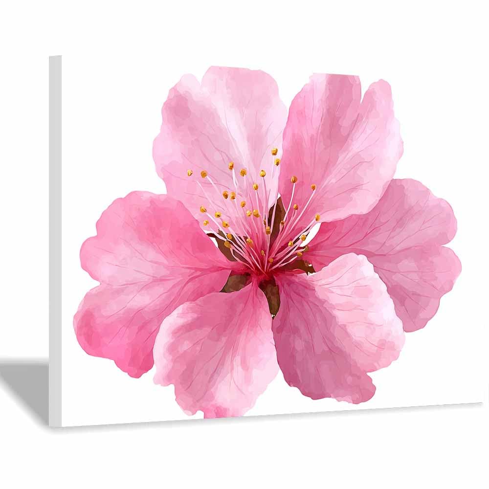 ZAMAEIU Landscape Canvas Painting Painted blossoms Wall Decor, Modern Artwork, For Bedroom Living Room Bathroom Home Office Room Decorations(pink)-60x90cm Framed