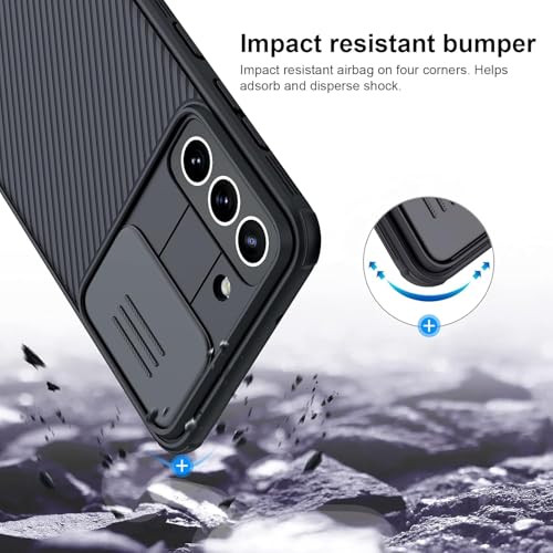 Image of Nilkin Classic Series Compatible for Samsung S21 FE (S21FE) Case with Camera Cover, [Camera Lens Protector] [Scratch-Resistant] [360 Full Protection] Shockproof Slim Phone Case (Black, S21-FE)