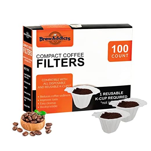 Brew Addicts 300 Paper Coffee Filters - Compact Design Single-Use Coffee Filter for Keurig 1.0 & 2.0. Perfect Size and Quantity