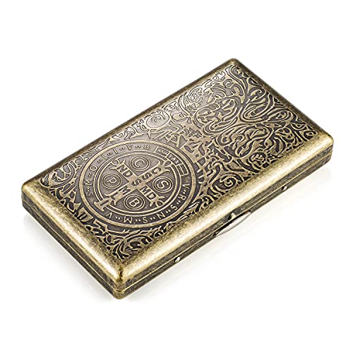 Étui à cigarettes vintage pour femme - En métal fin - Pour 100 mm - Pour 20 cigarettes - En acier inoxydable