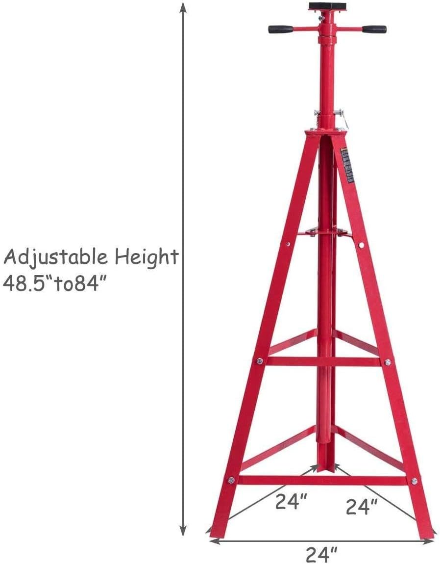 Under Hoist Tripod Stand 2 Ton High Lift Jack Stand Reach Under Hoist Stand, Heavy Duty Steel Under Hoist Support Lift Jack Stand