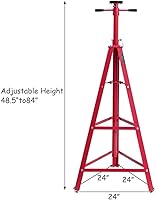 Vista 3 de Soporte de trípode para debajo del alzamiento de 2 toneladas, soporte de gato de alta elevación, soporte de elevación de acero resistente debajo
