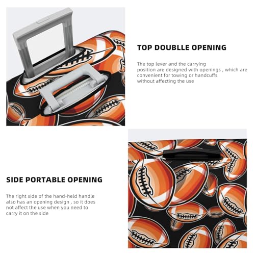 VOSERY Travel Luggage Cover - orange American football Rugby black Washable Suitcase Covers Protector Fits 18-32 Inch Luggage3