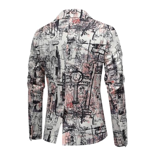 Boyland Men’s 2 Pieces Suit Floral Print Notch Lapel Tuxedo Suit Set One Button Tux Jacket Pants for Party Wedding Prom3