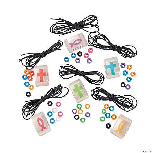 Fun Express Faith Stone Bracelets Craft Kits - Makes 12 - Religious, Sunday School and VBS Crafts2