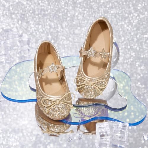 Image of PHIRAMIN Toddler Flower Girl Dress Shoes - Little Girl Mary Janes Flats Wedding