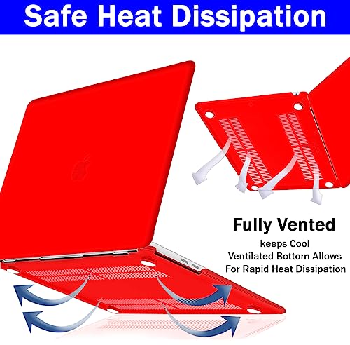 Image of Case Compatible with MacBook Pro 14 inch Case 2026 2025 2024-2021 M5 M4 M3 M2 M1 A3434 A3112 A3185 A3401 A2918 A2992 A2779 A2442Plastic Hard Shell Cover Case, Matte Red
