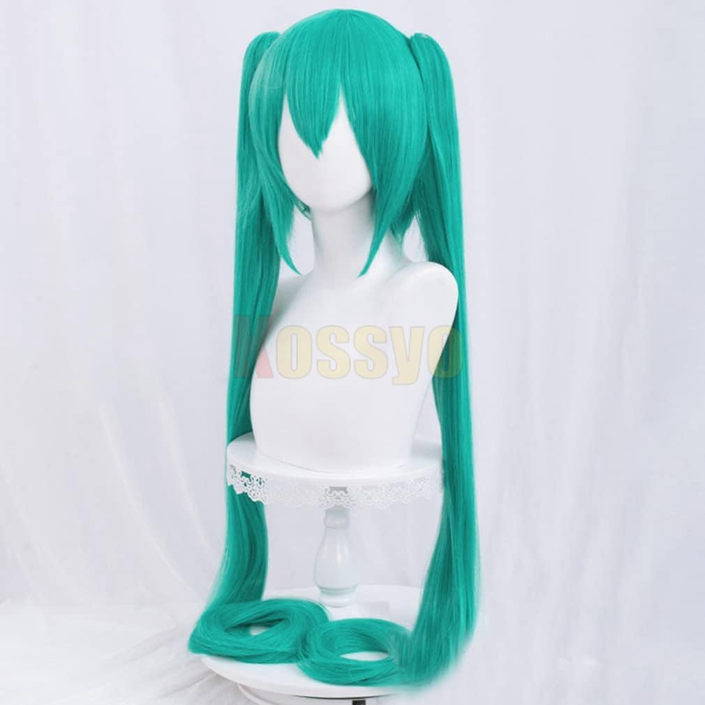 Amazon.co.jp: ツインテール 青緑ネギグリーン 110cmコスプレ ウィッグ