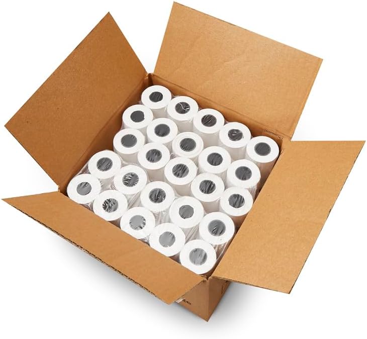 ShopSmartOnline (53 GSM) 2 1/4 x 50 pies - 50 rollos de papel térmico sin BPA - Verifone VX520 VX670 VX680 VX690, Clover Flex Mini y Mobile,