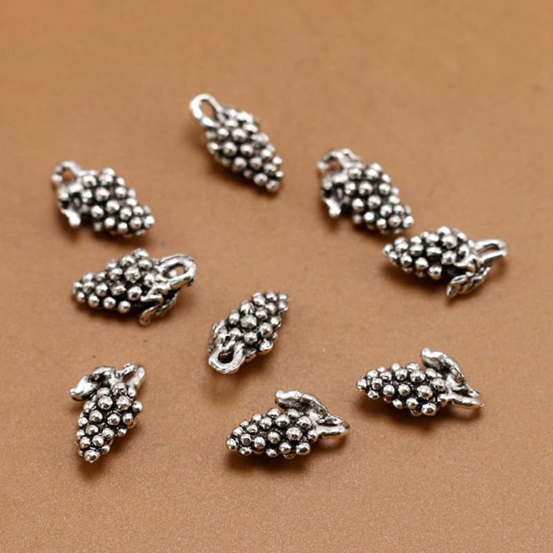 NUOBESTY 50Pcs Alloy Grape Pendant Charms Silver Necklace Charms for Jewelry Making, Necklace Bracelet Keychain, DIY Craft Accessories - Image 7