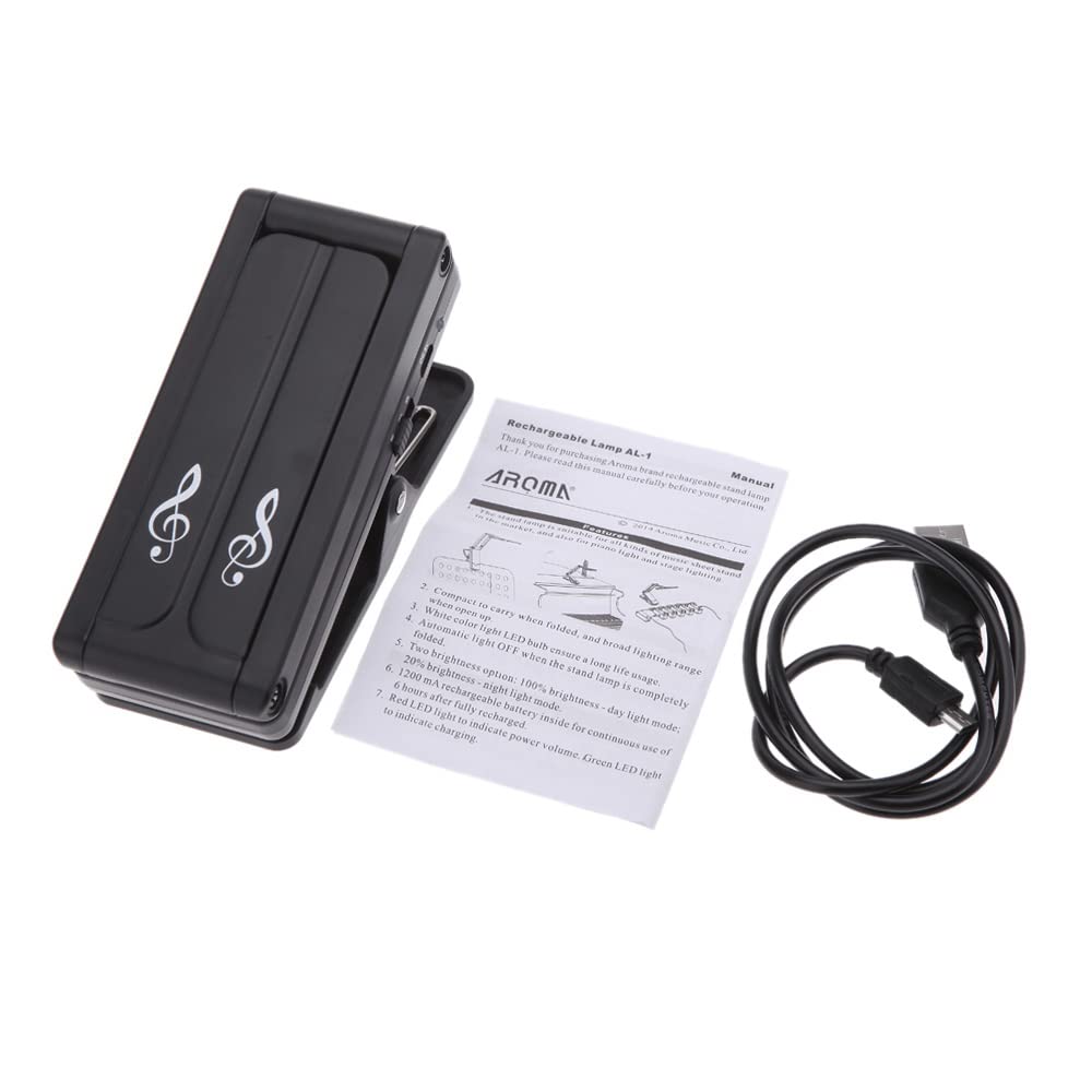 HUIOP AL-1 Lampada da leggio Ricaricabile con Clip per Pianoforte Luce da palco a LED Carica USB Portatile compatta Universale,Stand Lampada