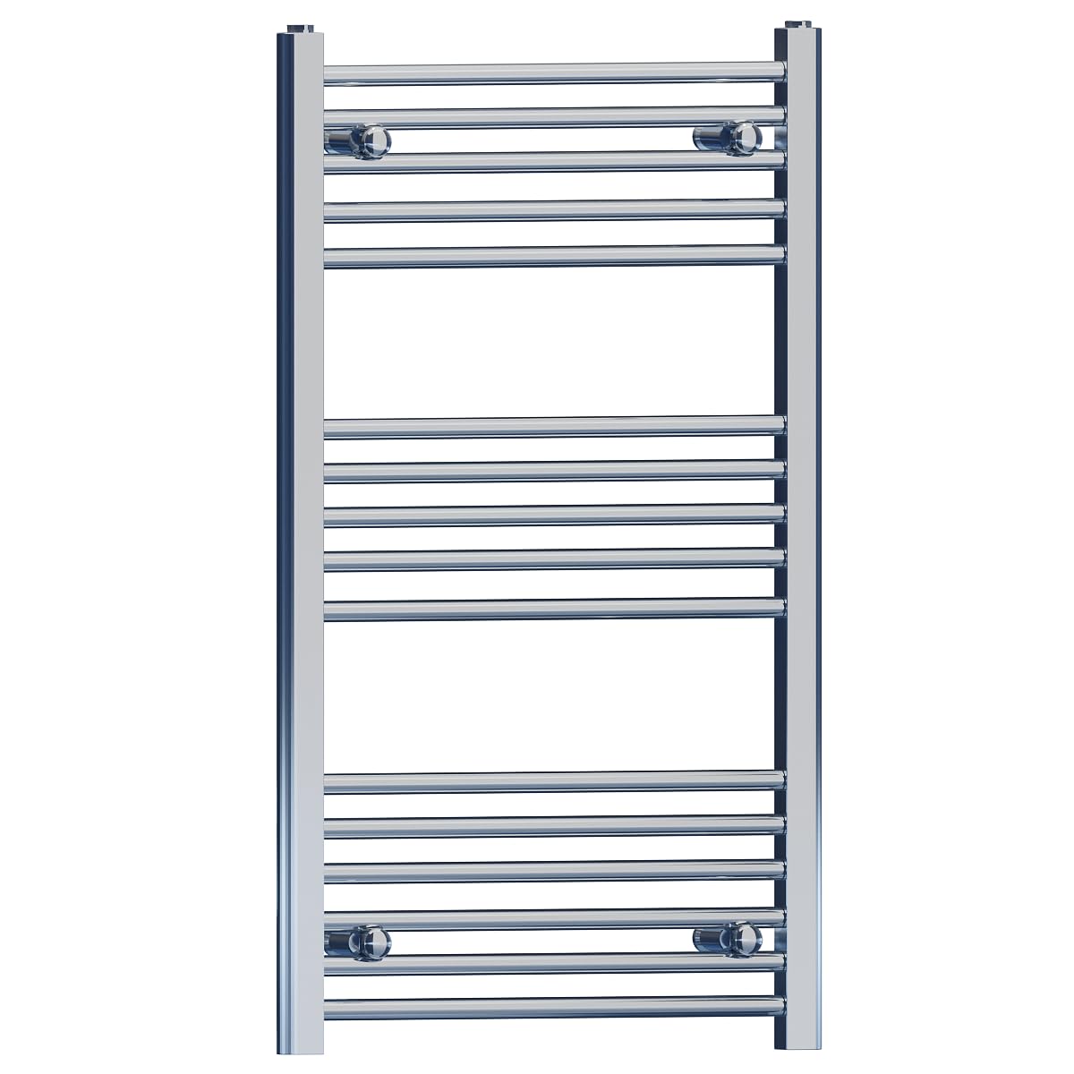 450mm Wide Chrome Heated Bathroom Towel Rail Radiator For Central Heating Elegant UK (450mm x 900mm (h))