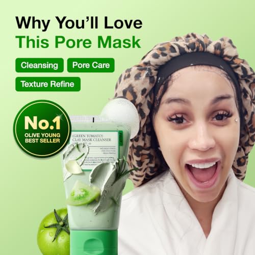 FULLY Green Tomato Pore Cleanser, Cardi B’s Clay Mask Cleanser for Deep Pore Cleanse & Pore Minimizer, Blackhead & Sebum Control, Gentle Face Wash for Women, Korean Skincare - Image 3