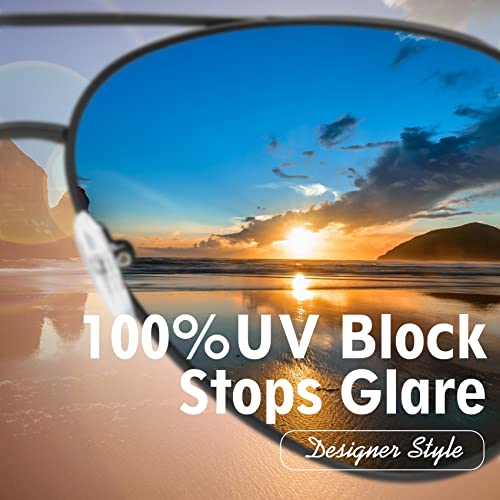 Image of DUCO Aviator Sunglasses Polarized for Men Women 3025K | UV400,Metal Frame, Durable and Sturdy,Comfortable, for Driving Daily, Golf, Fishing