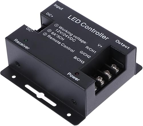 Miniatura 1 de OSALADI Regulador de luz LED Controlador inalámbrico Controlador de tira LED RGB Controlador LED Tira LED Regulador de luz Modulador de luz Control