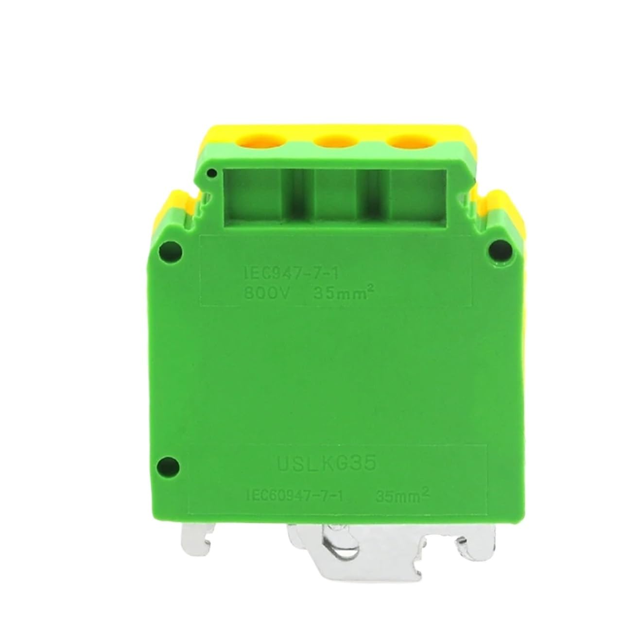1 Pz USLKG35 Morsettiera di terra Vite su guida DIN UK-35B UK-35N Giallo Verde Connettore di terra 35mm2 (Color : USLKG35 for UK-35N)
