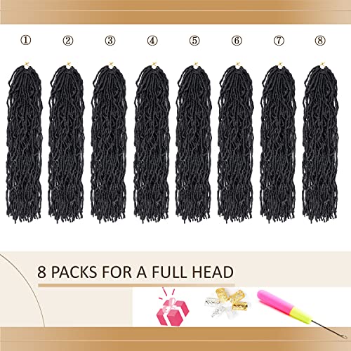 Faux Locs Crochet Hair Soft Locs 14 Inch 8 Packs Short Pre Looped Crochet Locs Goddess Locs Crochet Hair For Black Women Braiding Hair Extensions (14 Inch (Pack Of 8), 1B) #TOP2