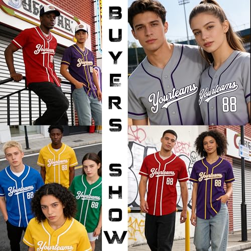 Camiseta de béisbol personalizada con nombre y número bordados, logo personalizado, camisa deportiva para hombres, mujeres y jóvenes miniatura 2