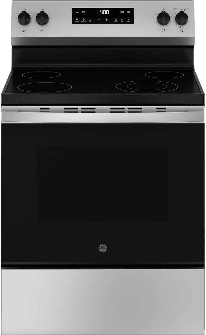 GE 30 in. 4-Burner Electric Range, Black, GRF400SVBB