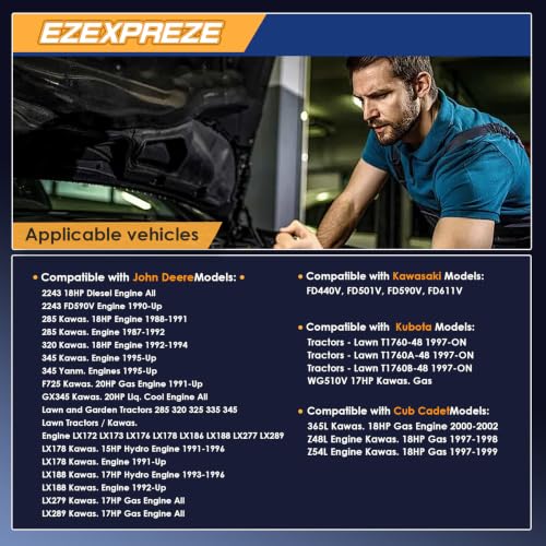 Image of Ezexpreze 18010 New Starter Motor Compatible with John Deere SE501863 AM105575 / Kawasaki 21163-2077, 21163-2141 / Kubota E7199-63010