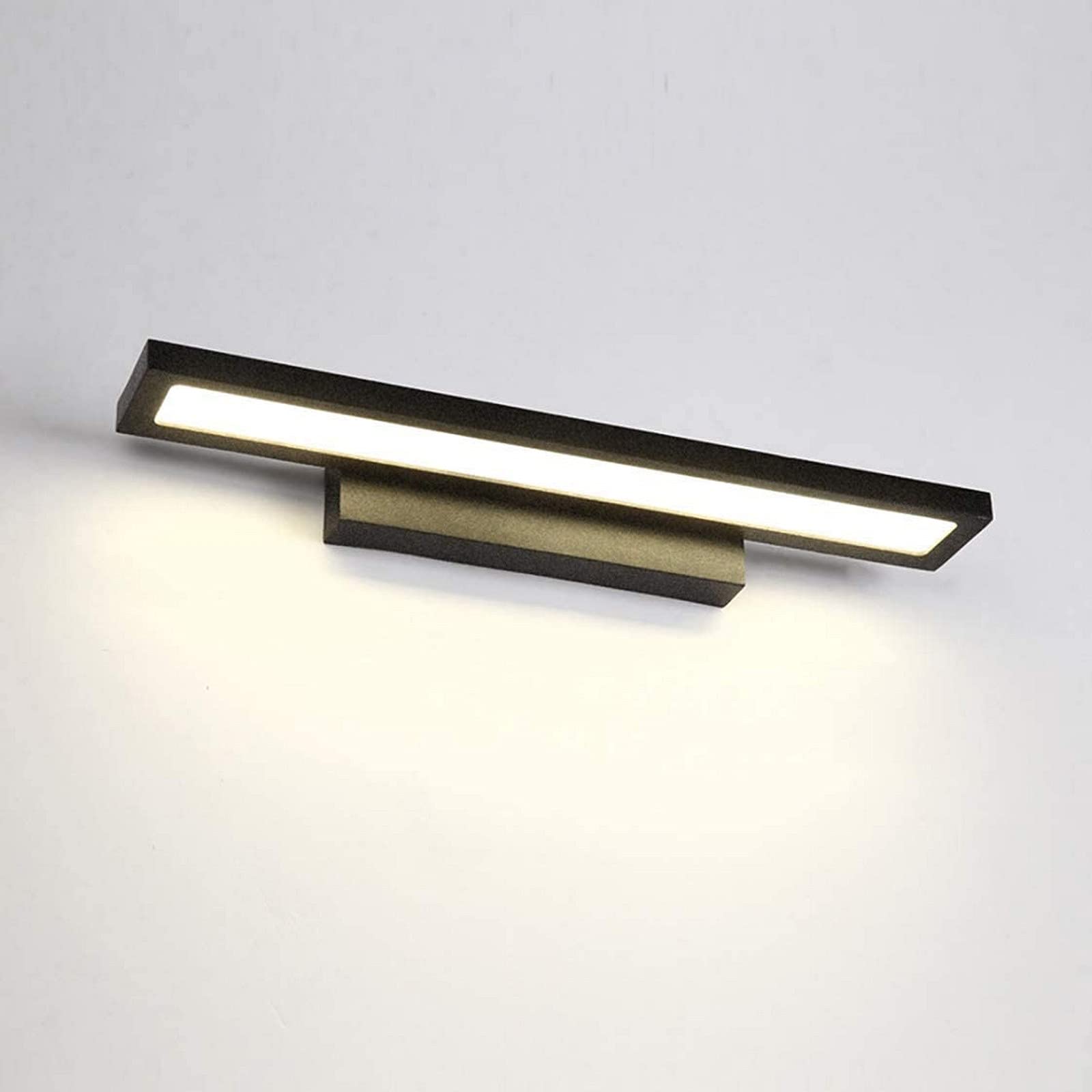 Spiegelleuchte, moderne LED-Spiegelleuchten für Schminktischleuchten, schwarzes Aluminium, für Badezimmerbeleuchtung, Leuchten für Wandspiegellampe für Badezimmer, schwarzes/weißes Licht, 40 cm Badez