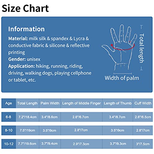 Oopor Winter Warm Cycling Kids Gloves - Cold Weather Thermal Running Ski Bike Black Mittens Aged 4-12 Boys Girls M #TOP4