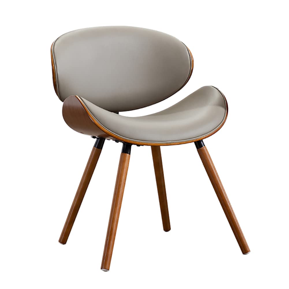Vintage Mid Century nowoczesne krzesło do jadalni z litego drewna z tapicerką ze sztucznej skóry purystyczne wykończenie orzechowe do biura jadalni kuchni 1 opakowanie