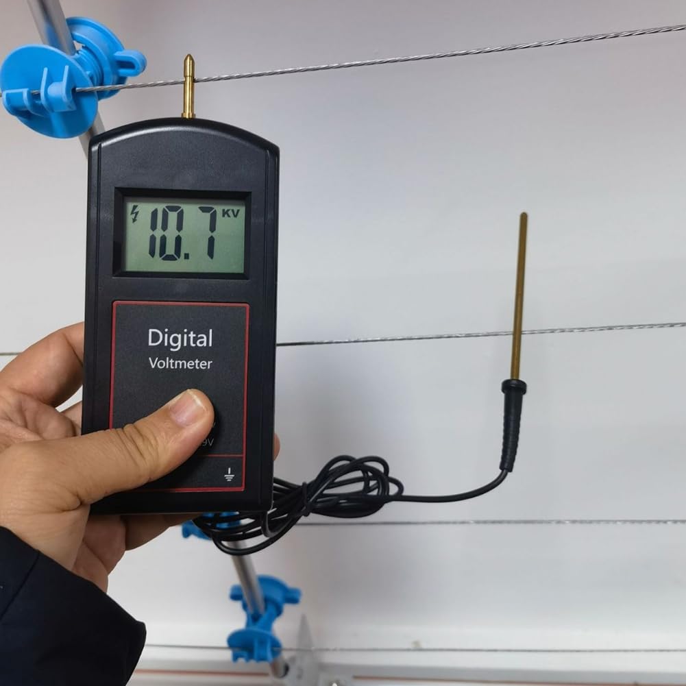 Tester Versatile per Recinti Elettrici, Test Della Batteria con Ampio Display LCD, Tester di Tensione per Recinti Elettrici Digitale 0-13000 V
