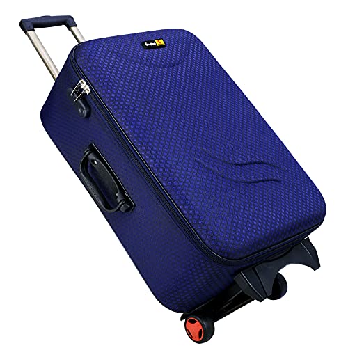 Skyline-TrolleySuitcase-Soft-Shell-Luggage-Antiscratch-Polyester-Speedwheel-Travel-Suitcase-Bag-With-2-Wheels-Navy-Blue-20
