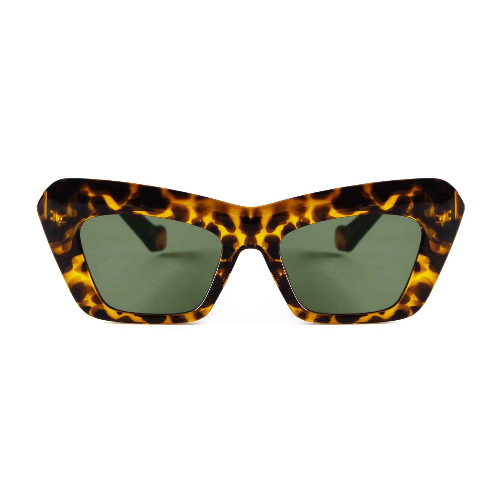 SDINM Square Cat Eye Sunglasses for Women Vintage 70s Cateye Thick Frame Sunglasses Y2K Sun Glasses