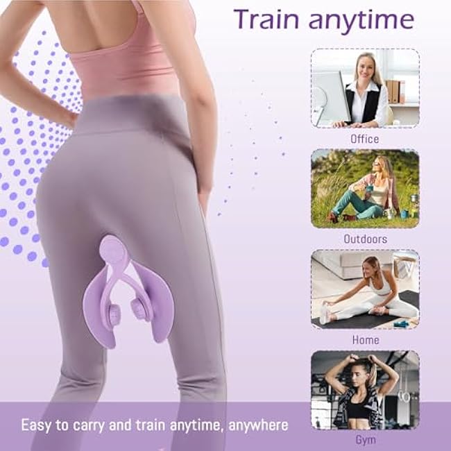 Thigh Master Pelvic Floor Exercise Devices and Inner Thigh Trainer for Women - Kegel Exercise Equipment for Home Use (Violet)