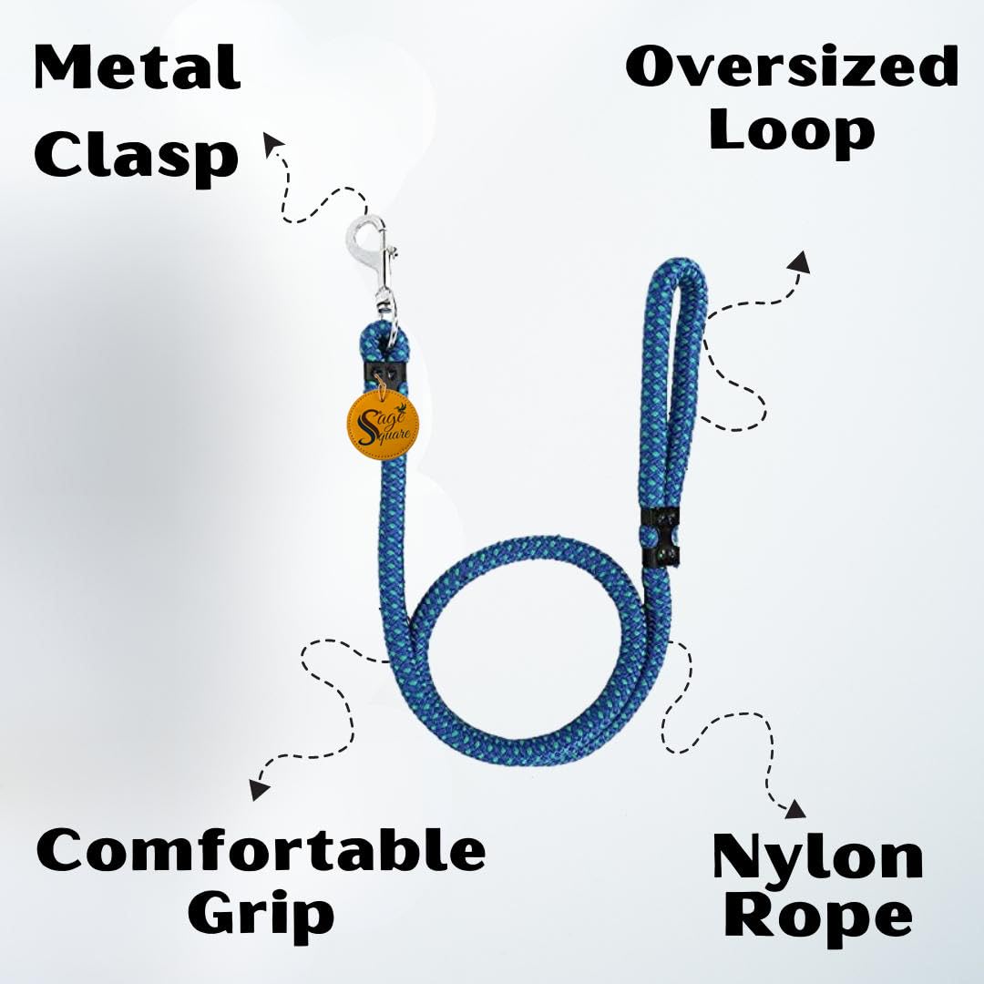 Sage Square Dog Training Rope & Leash with Strong Hook 15mm – Reflective Stitching, Durable & Versatile – Ideal for Medium & Large Dogs – Multi Size & Multi Colored (Random 15mm Large Dog) 4