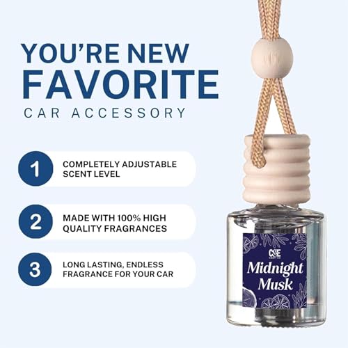 Image of CE Craft Car Air Hanging Fragrance Oil Diffuser Car Air Freshener for Essential Oils, Scents, Long Lasting Automobile Diffuser Bottle (Midnight Musk)