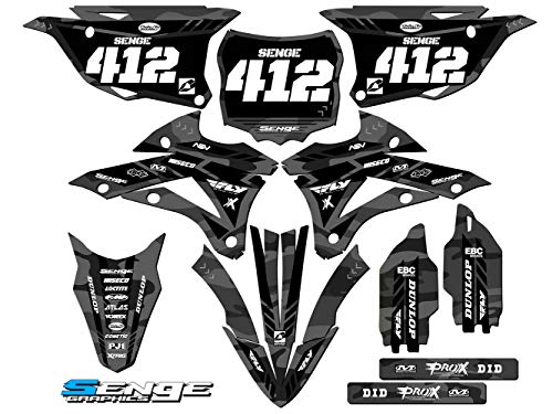 2014-2020 KX 85 100, Apache Matte Grey (Matte Finish) Complete Custom Senge Graphics Kit, Compatible with Kawasaki