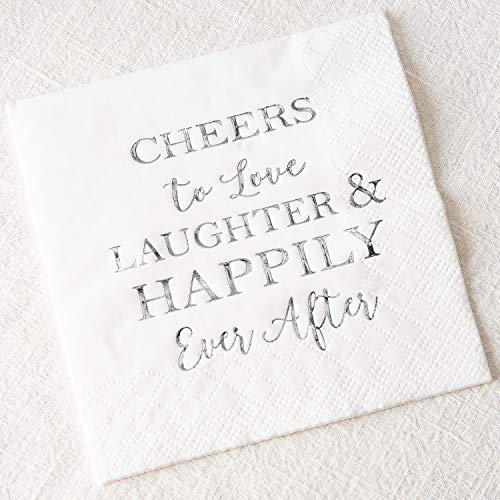 Crisky NPK003-BRIDAL-SILVER-100 Bridal Shower Silver Napkins Disposable Silver Cocktail Beverage Dessert Napkins thumb #2