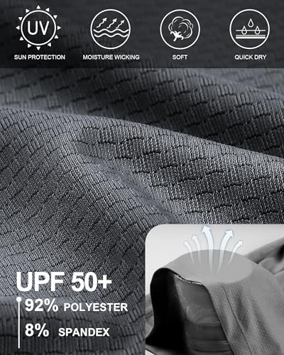 Roadbox Men's Rash Guard Short Sleeve, UPF 50+ UV Sun Protection Water T-Shirts, Cool Dry Swim Shirts for Surf Beach Fishing4