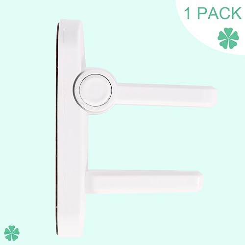 Miniatura 8 de Paquete de 1 cerradura de palanca de puerta, no necesita taladrar ni herramientas para la instalación, manija de puerta de material ABS a prueba de