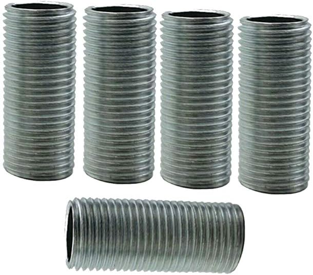 Pack of Five M10 Threaded Studding Rod Nipple Tubes Electrical Lamp